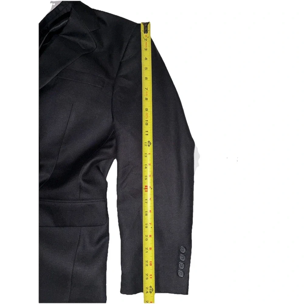 Jos A Banks Suit Jacket Silk Wool Blend Black 40R 2 Button 1 Vent